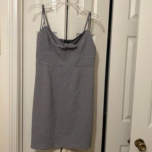 1. State Black and White Gingham Spaghetti Strap Dress with Front Knot